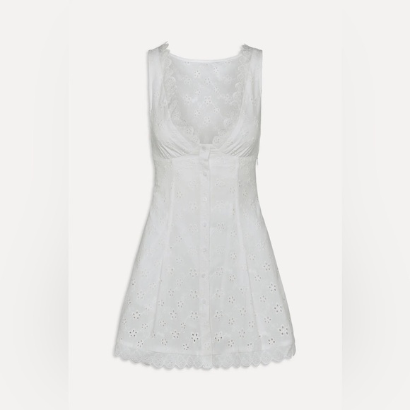 NWT Frankie’s Bikinis x BELLA HADID Farm Eyelet Mini Dress - Picture 4 of 13